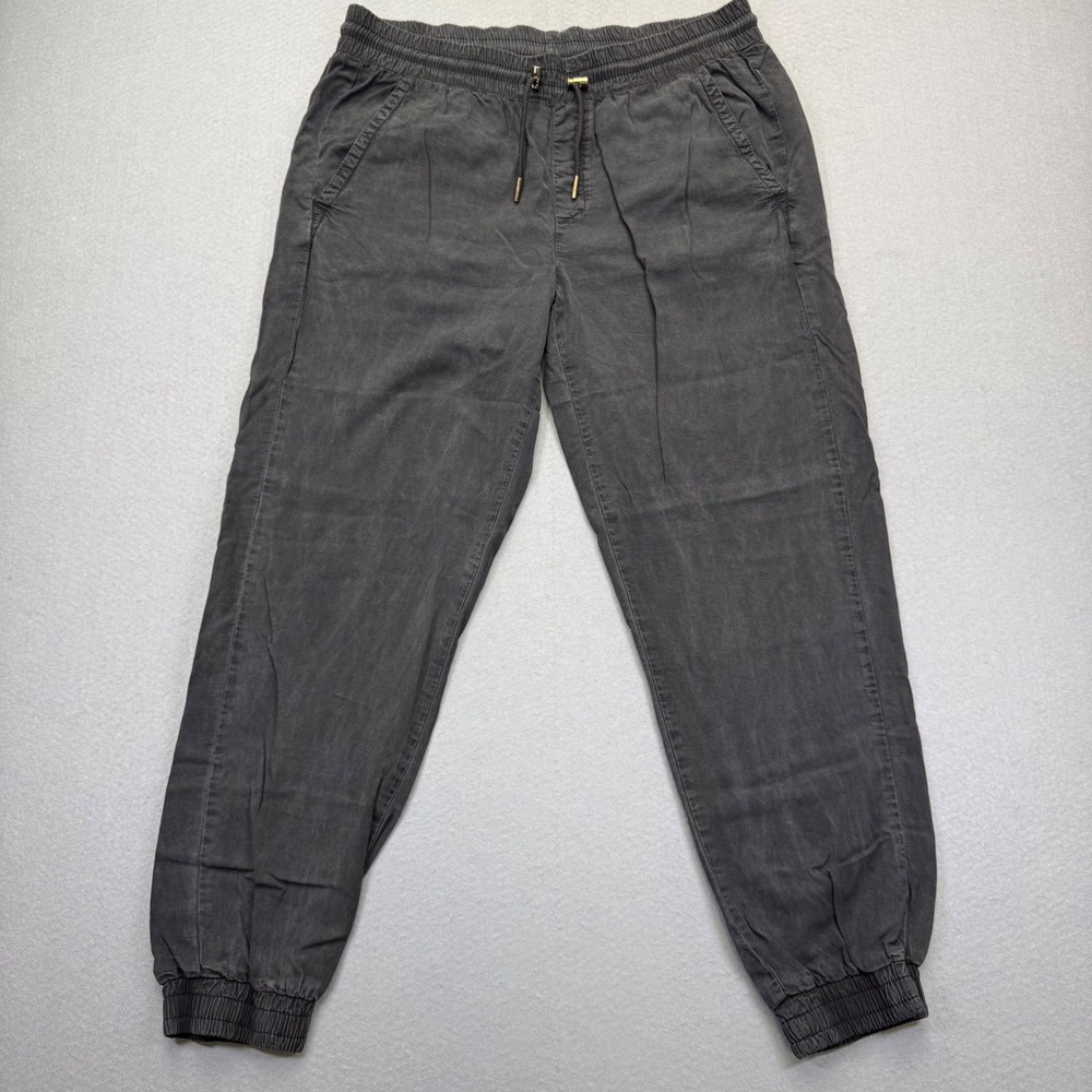 Zara Womens Charcoal Gray Elastic Waist Drawstring Jogger Pants Size L